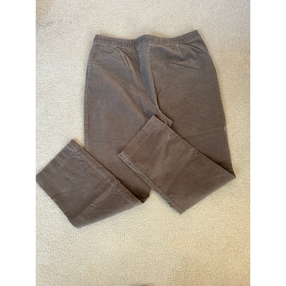 Talbots Wren Gray Signature Corduroy Flat Front Zipper Pockets Pants, 16 - Picture 5 of 6